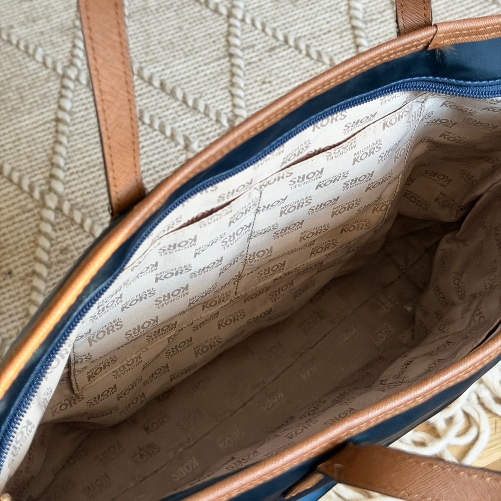 Michael Kors Blue and Brown Women's Tote Bag - Picture 3 of 3